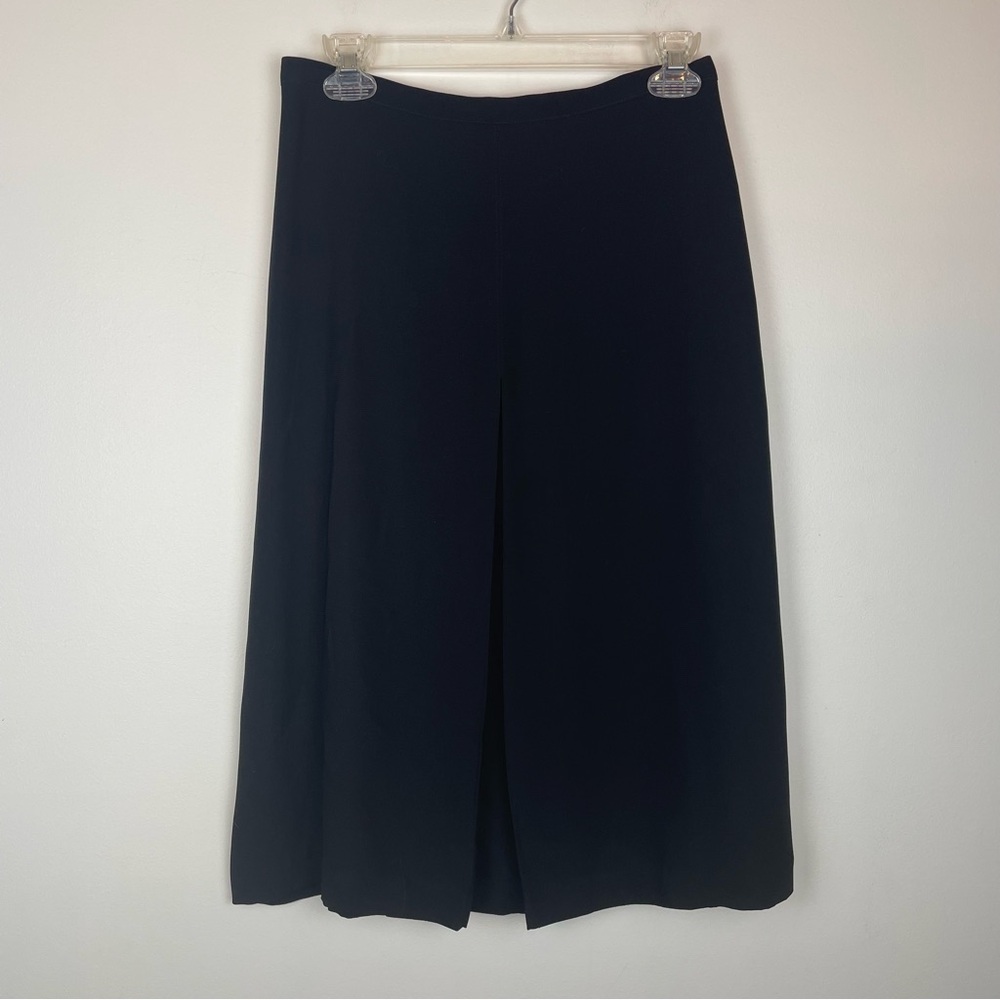 Melissa Lawrence Black Midi Skirt Size 8 Classic Pleated Vintage